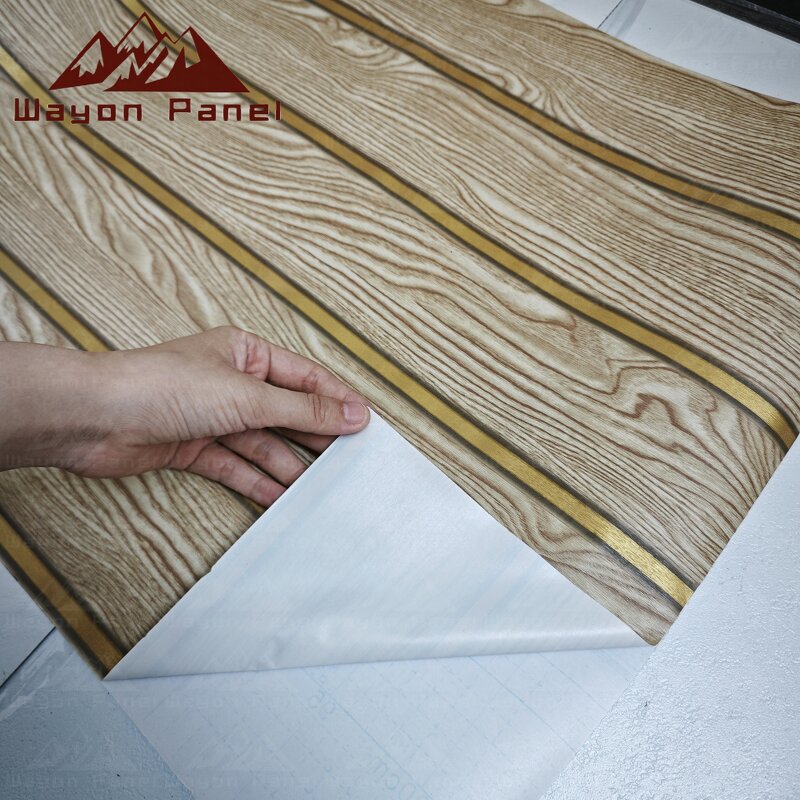 Wallpaper Manufacturer - Self-Adhesive PVC 45cm Striped 3D Embossed Waterproof