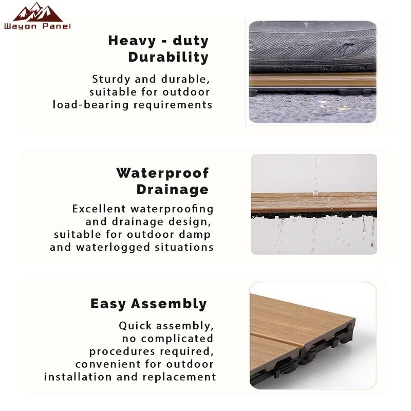 Deck Tiles Factory - Modern Interlocking Plastic Waterproof Anti-Slip Patio