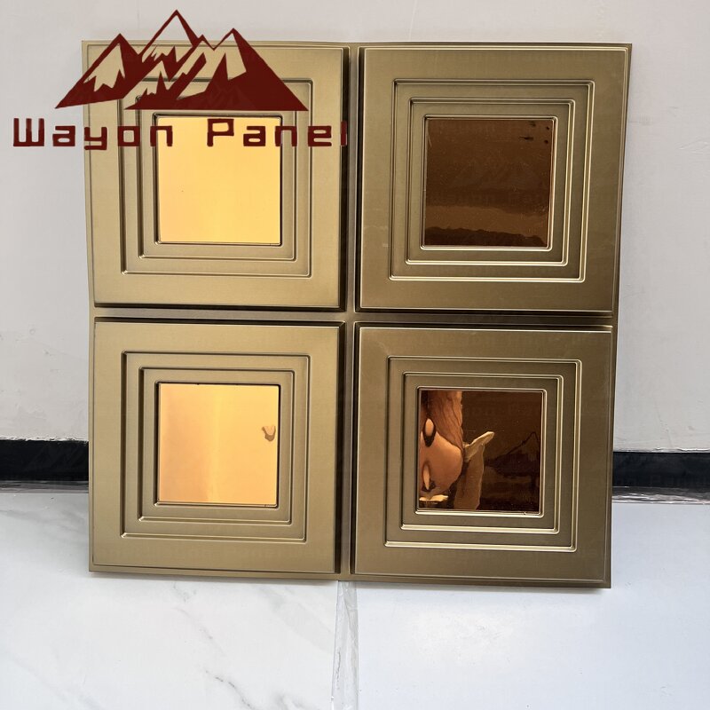 PVC Wall Panels Manufacturer - Luxury Gold Mirror-Polished 3D Modern Design