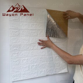 Wallpaper Manufacturer - 3D PE Skinless Adhesive Vinyl Brick Foam Living Room