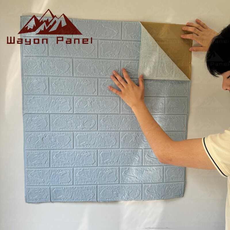 Wallpaper Manufacturer - 3D PE Skinless Adhesive Vinyl Brick Foam Living Room