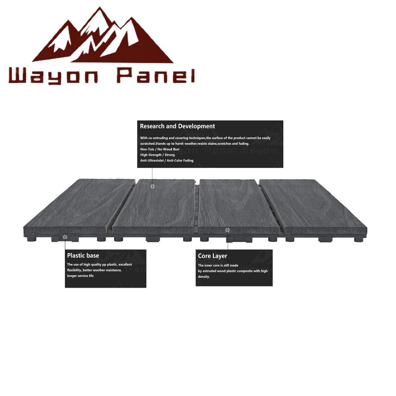 Deck Tiles Factory - Modern Interlocking Plastic Waterproof Anti-Slip Patio