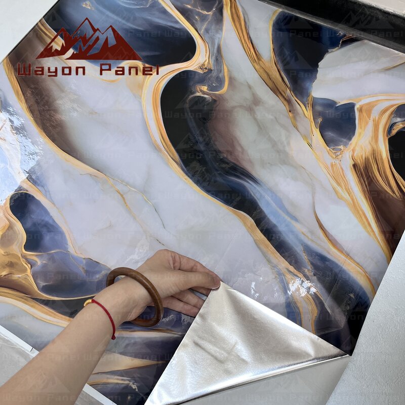 PVC Decorative Film Supplier - Kitchen Marble Vinyl Film Cabinet 3D Wallpaper