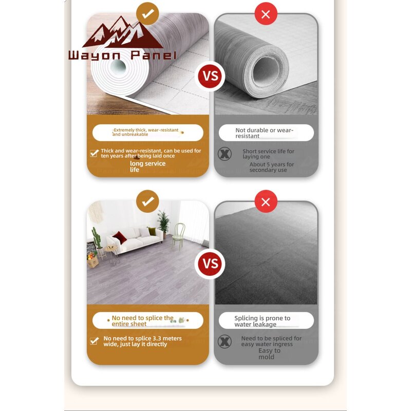 Vinyl Flooring Factory - Waterproof Wear-Resistant PVC Linoleum Bathroom