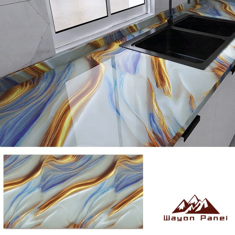 Wall Paper Supplier - Modern 60cm Marble Self-Adhesive High-Gloss Bathroom