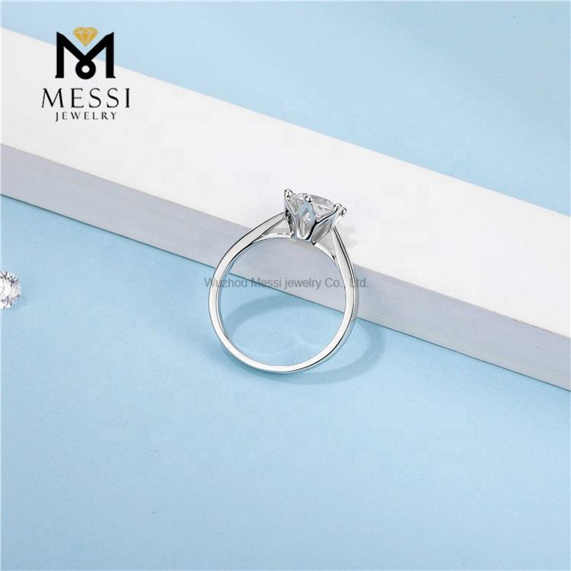 Moissanite Ring Factory - OEM White Gold Plated