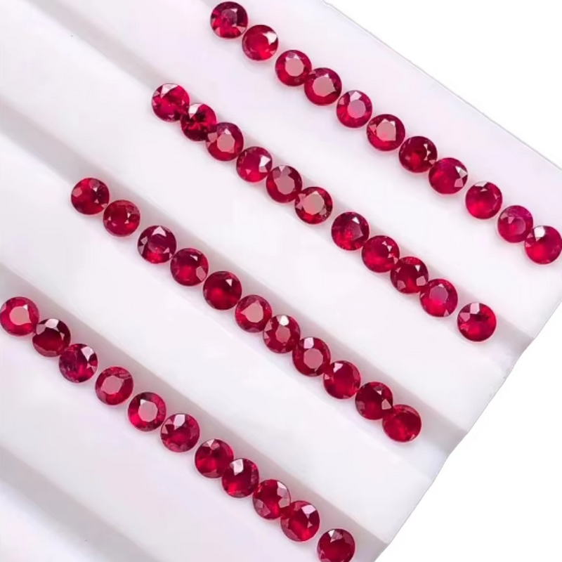 Lab Grown Ruby Factory - OEM Round Cut Pigeon