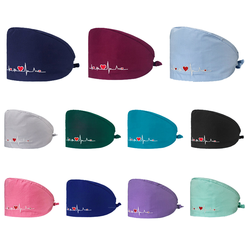 Nurse Scrub Cap Factory - Cotton White Men Surgical Plain Black