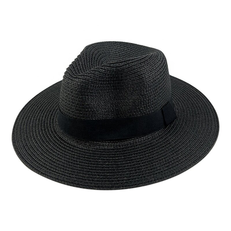 Panama Hat Manufacturer - Unisex Fedora Straw Sun Hat with Ribbon