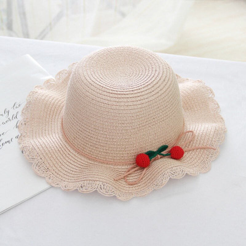 Straw Hat Set Manufacturer - Beach Bucket Cherry Bag Children Sun Hat