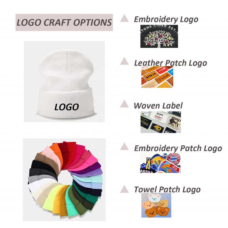 Beanie Manufacturer - Custom Logo Patch Multi Color Acrylic Toque