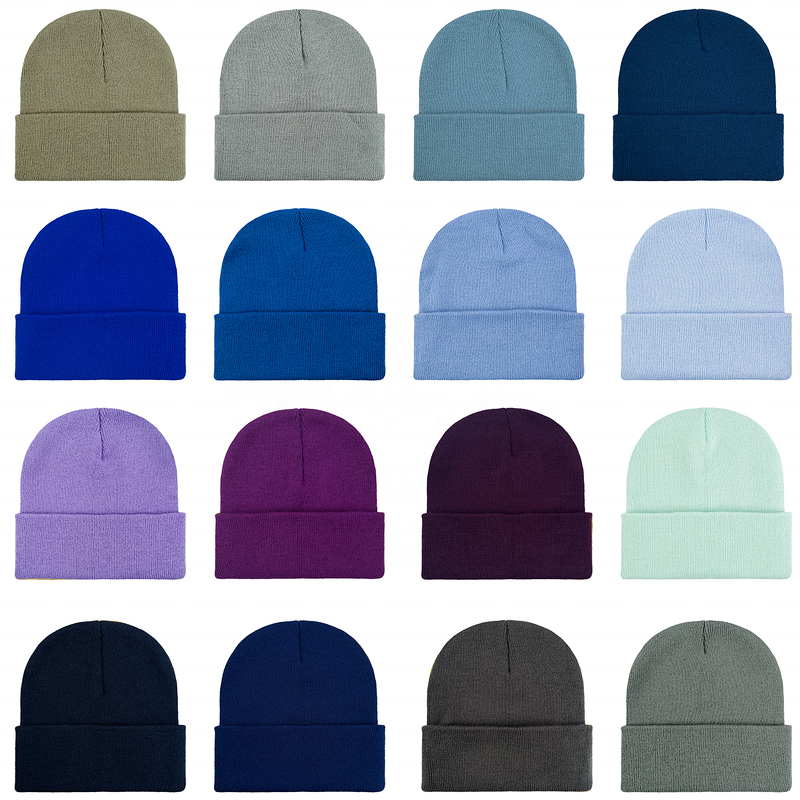 Beanie Manufacturer - Wholesale 61 Colors Leather Patch Knit Hat