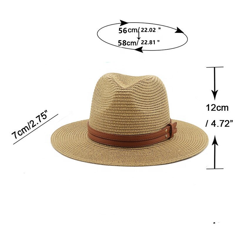 Straw Hat Manufacturer - Leather Belt Decoration Beach Summer Hat