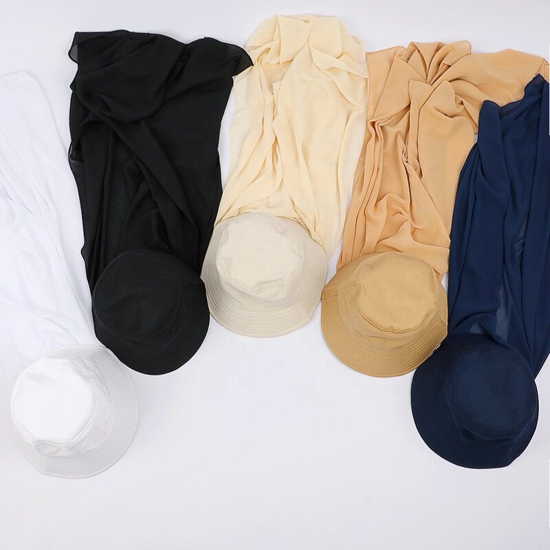 Muslim Hat Manufacturer - Sun Protection Bucket Hat with Chiffon Hijabs
