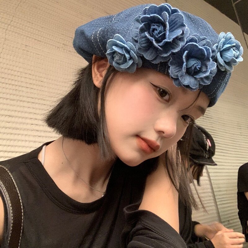 Denim Beret Factory - Washed Floral Vintage-Inspired Elegance