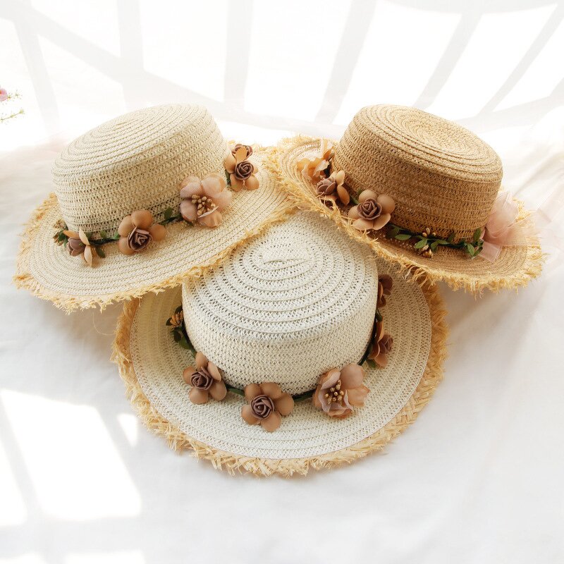 Ladies Straw Hat Factory - Hot Selling Detachable Flower Wreath Hat