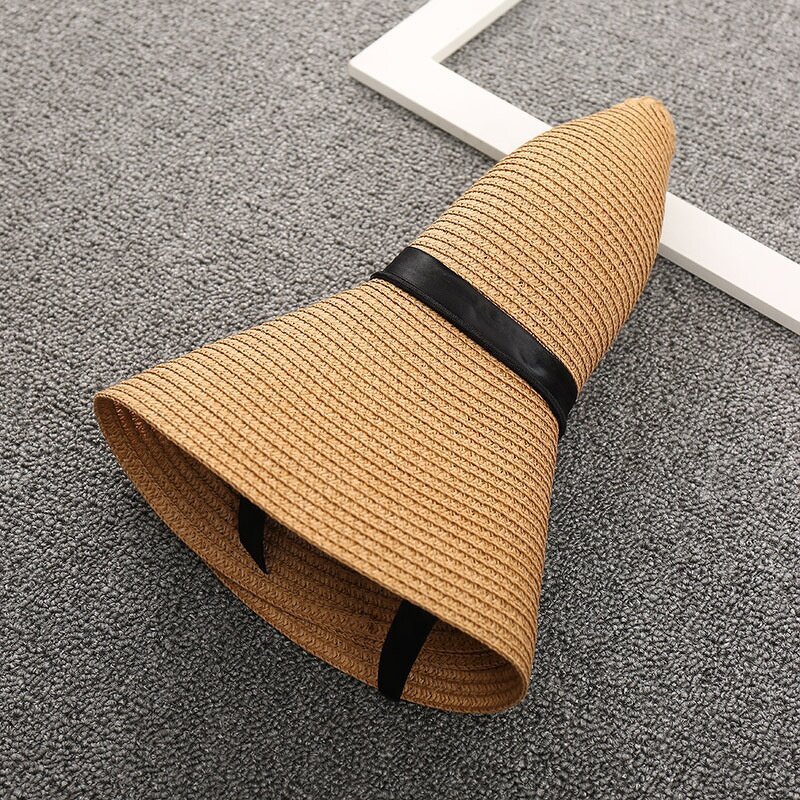 Women Straw Hat Factory - Travel Sunshade Floppy Flower Bowknot Hat