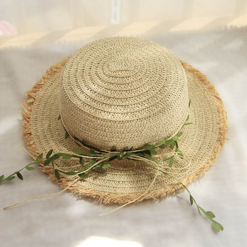 Straw Hat Factory - Summer Sunshade Beach Rattan Bow Ladies Hat
