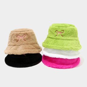 Women Hat Manufacturer - European American Fashion Bow Embroidered Plush