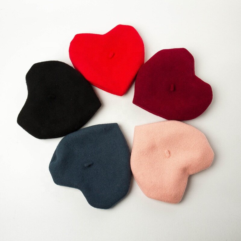 Wool Beret Manufacturer - Fashion Love Heart Handmade Women Hat