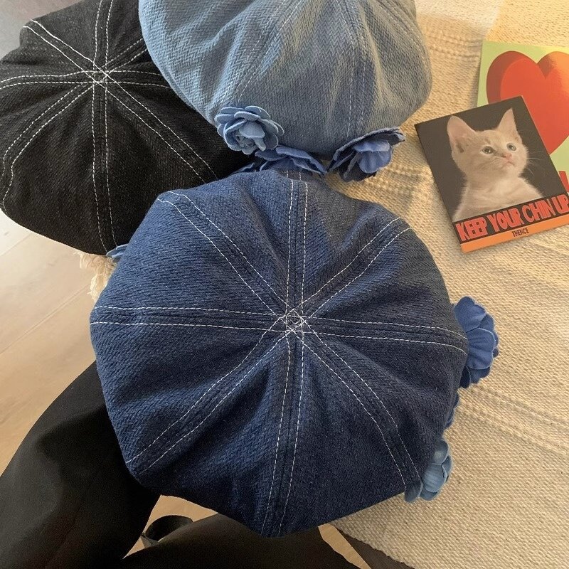 Denim Beret Factory - Washed Floral Vintage-Inspired Elegance