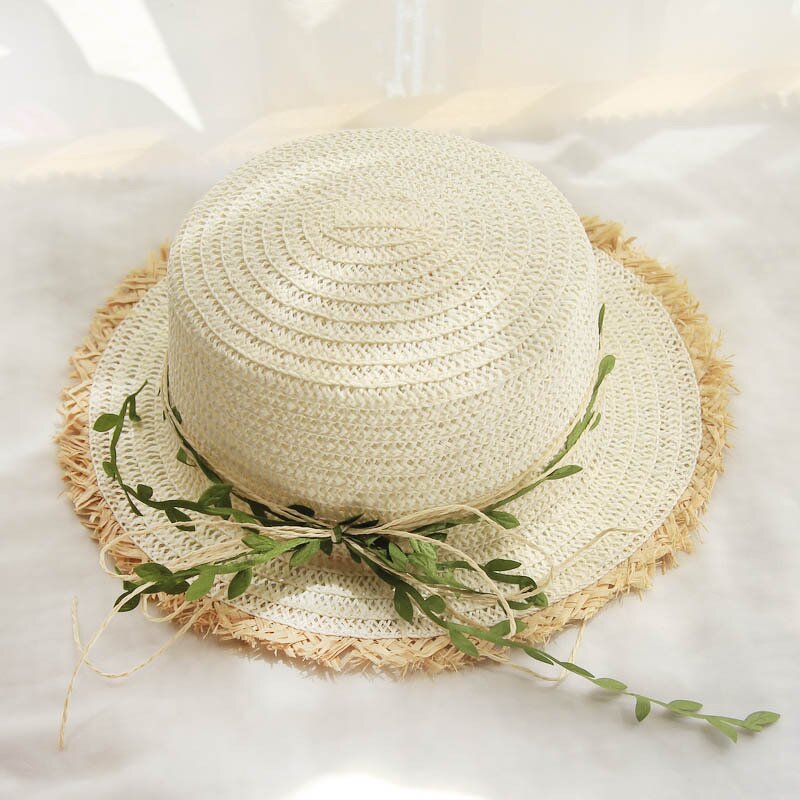 Straw Hat Factory - Summer Sunshade Beach Rattan Bow Ladies Hat
