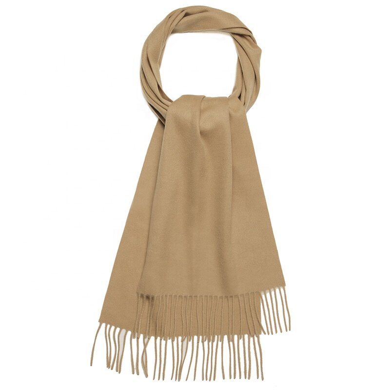 Cashmere Scarf Factory - Solid Color Pashmina Tassel Thicken Wrap