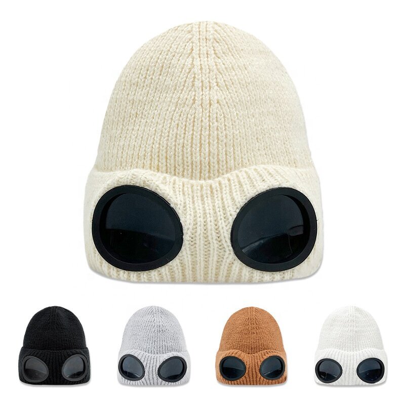 Ski Beanie Manufacturer - Men Warm Winter Knitted Hats with Glasses