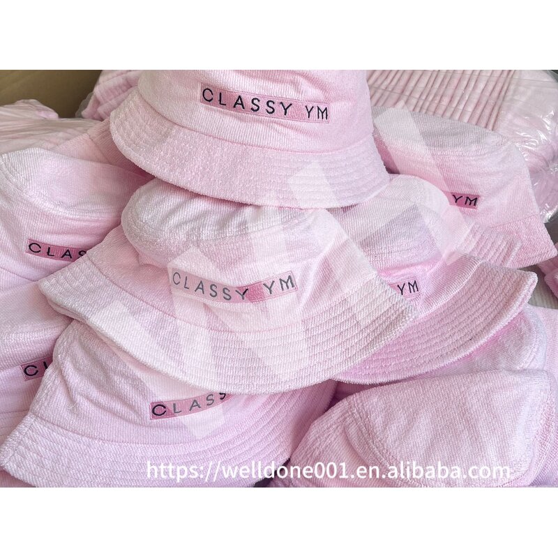 Bucket Hat Manufacturer - Women Terry Cloth Towel Packable Hat