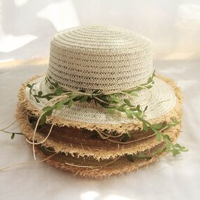 Straw Hat Factory - Summer Sunshade Beach Rattan Bow Ladies Hat