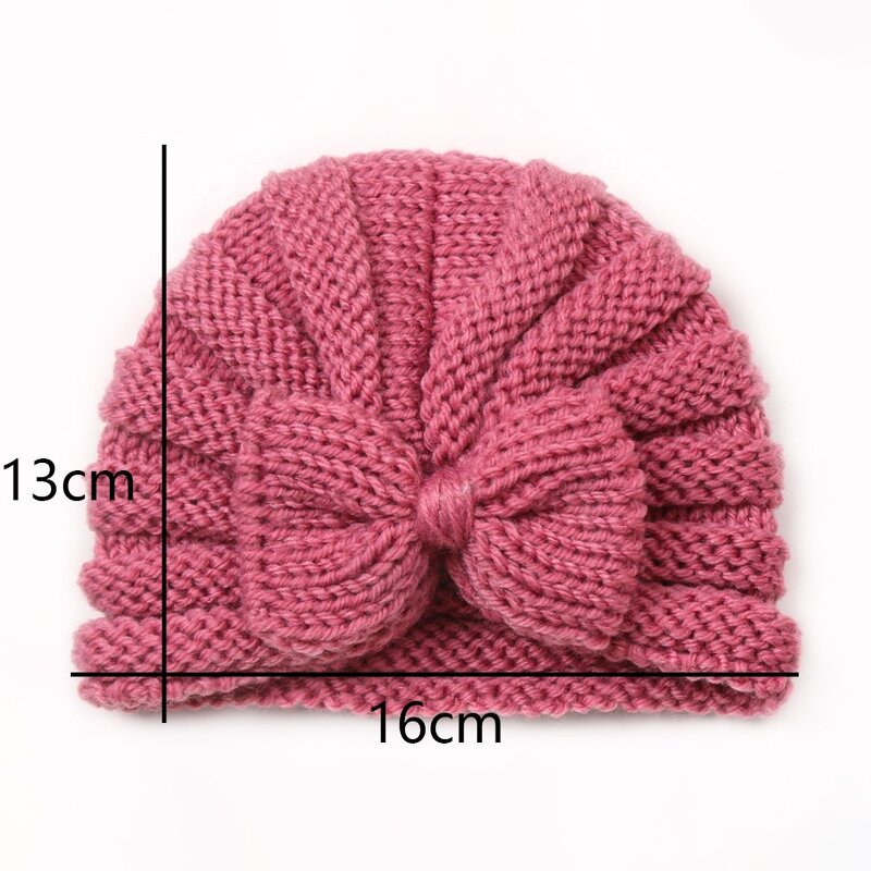 Baby Hat Factory - 0-18M Bow Knitted Warm Woolen Girl Hat