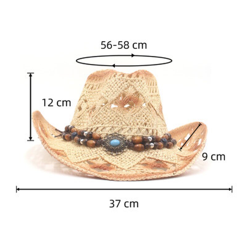 Cowboy Hat Manufacturer - Ethnic Western Sunblock Straw Beach Hat