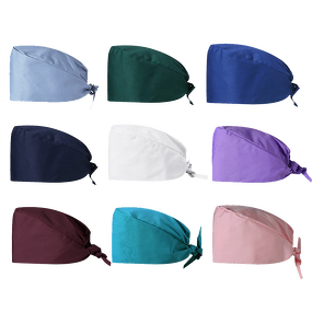 Nurse Scrub Cap Factory - Cotton White Men Surgical Plain Black