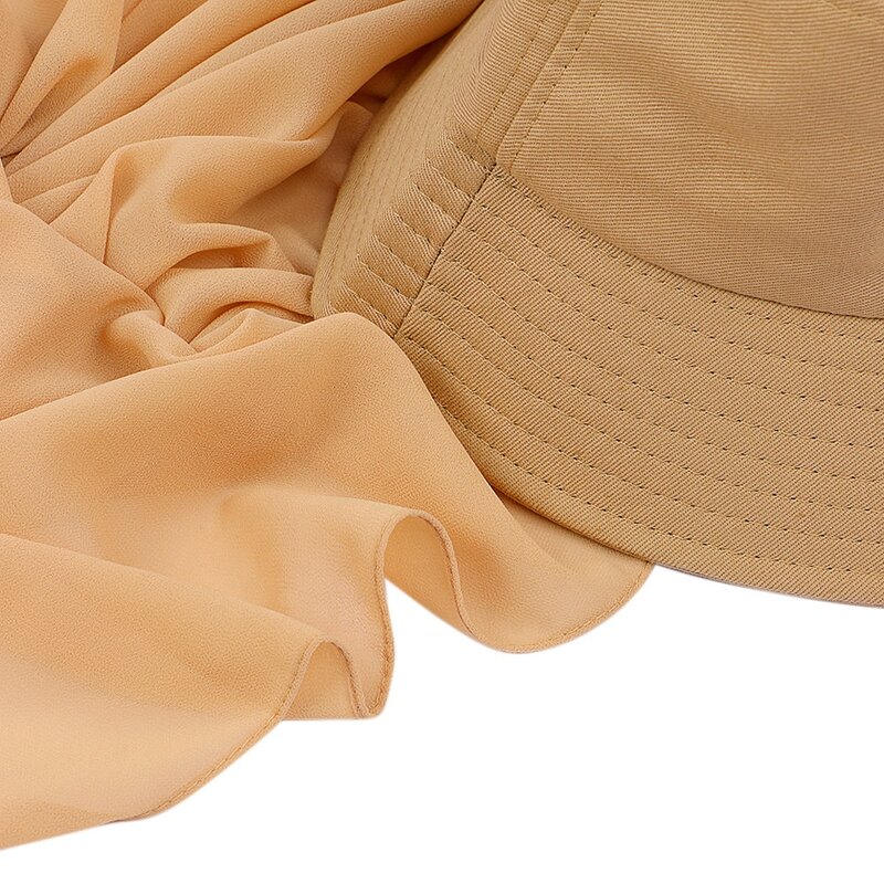 Muslim Hat Manufacturer - Sun Protection Bucket Hat with Chiffon Hijabs
