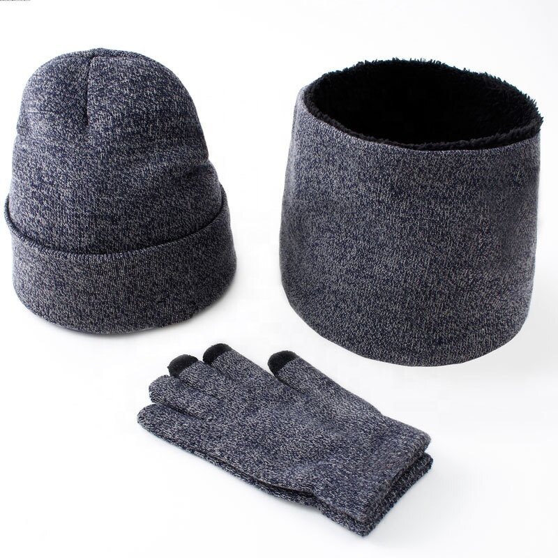 Winter Set Manufacturer - Wholesale 3Pcs Knitted Hat Scarf Gloves