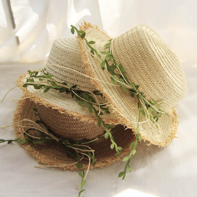 Straw Hat Factory - Summer Sunshade Beach Rattan Bow Ladies Hat