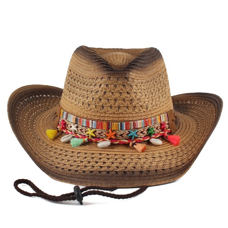 Cowboy Hat Manufacturer - Bohemian Fedora Straw Breathable Floppy Hat