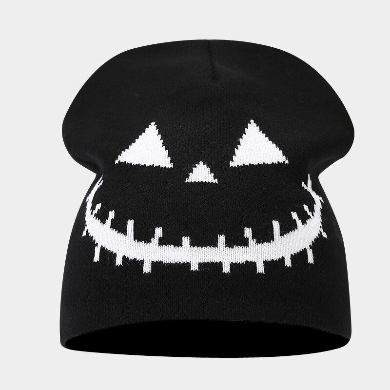 Knitted Pullover Hat Factory - Funny Pumpkin Skull Jacquard Halloween