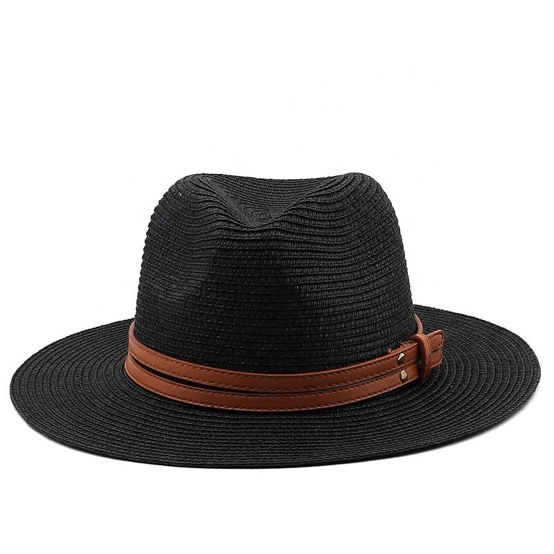 Straw Hat Manufacturer - Leather Belt Decoration Beach Summer Hat