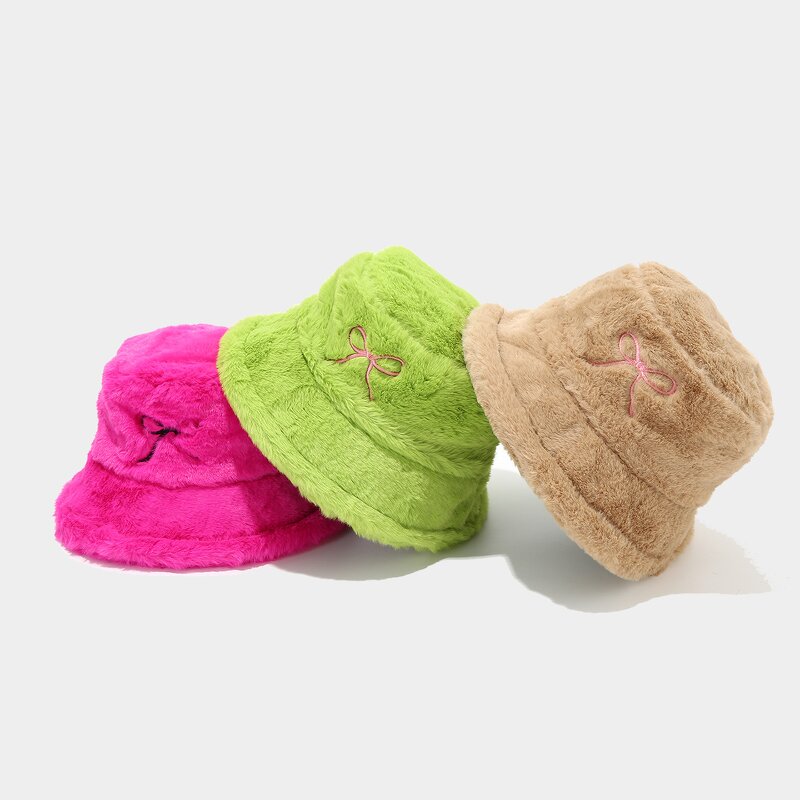 Women Hat Manufacturer - European American Fashion Bow Embroidered Plush