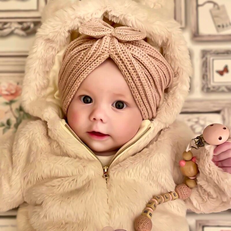 Baby Hat Factory - 0-18M Bow Knitted Warm Woolen Girl Hat