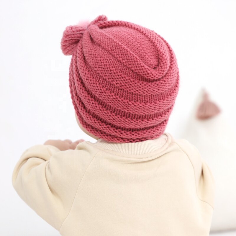 Baby Hat Factory - Unisex Toddler Knitted Warm Pom Turban Hats