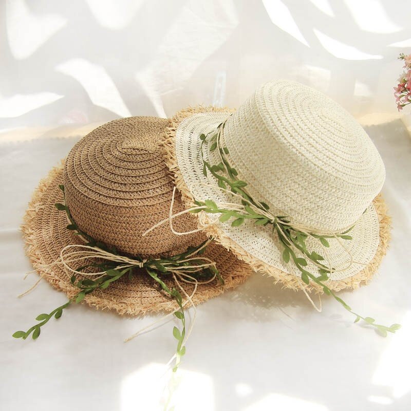 Straw Hat Factory - Summer Sunshade Beach Rattan Bow Ladies Hat