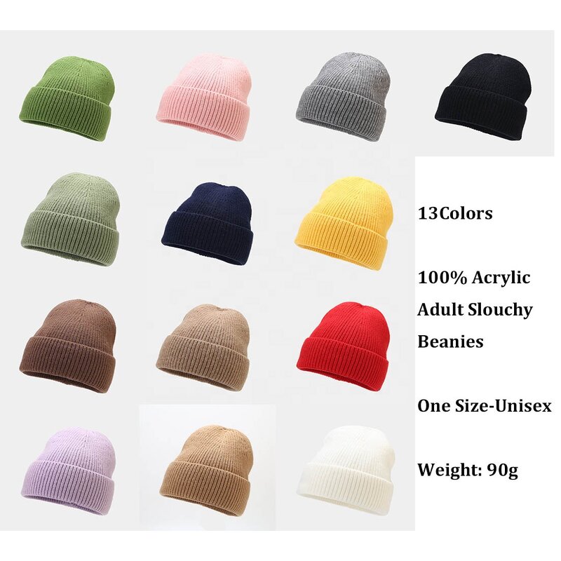 Beanie Manufacturer - Unisex Custom Acrylic Plain Knit Hats
