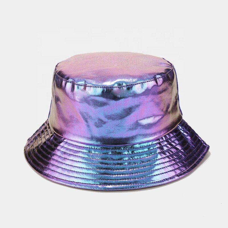 Bucket Hat Factory - PU Leather Shiny Embroidered Oversized Hat