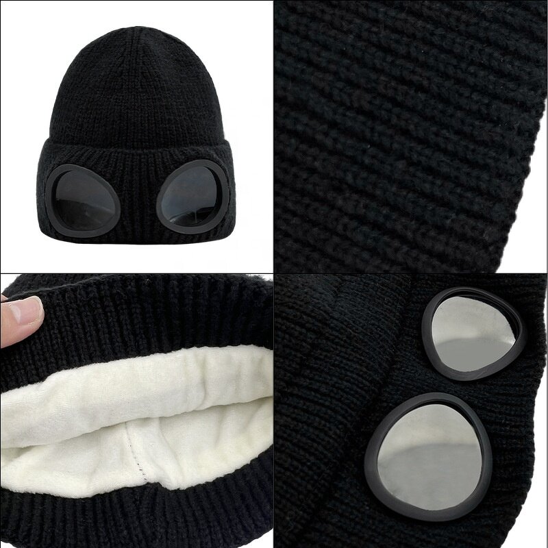 Ski Beanie Manufacturer - Men Warm Winter Knitted Hats with Glasses