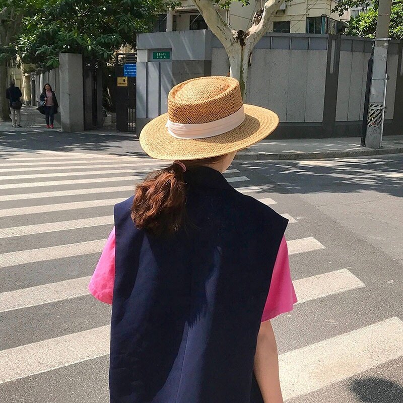 Straw Hat Manufacturer - Handmade Ribbon Top Hat Holiday Beach Sun