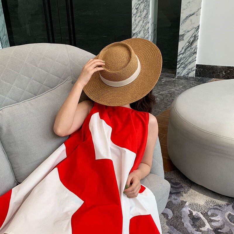 Straw Hat Manufacturer - Handmade Ribbon Top Hat Holiday Beach Sun