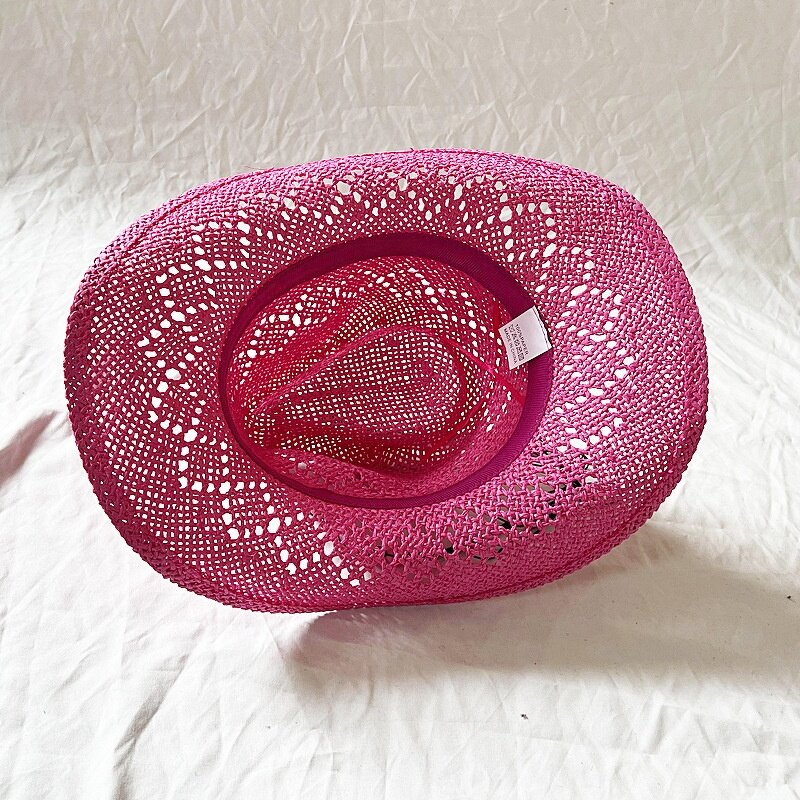 Straw Cowboy Hat Factory - Love Beaded Hand-hollowed Wide Brim Hat