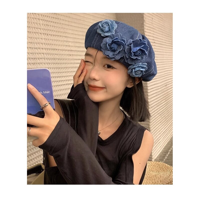 Denim Beret Factory - Washed Floral Vintage-Inspired Elegance